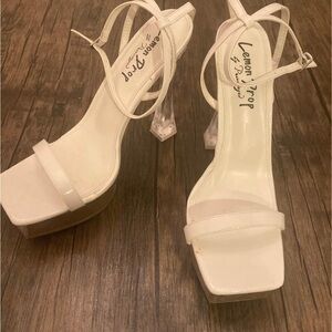 Women's White Strappy Heels